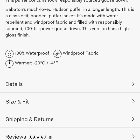 SOLD-Aritzia Babaton Hudson Long Puffer Jacket - Picture 4 of 5